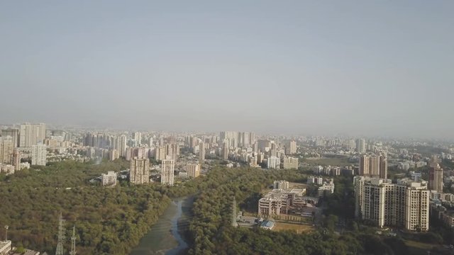 Drone shot of mumbai india