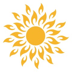 Sonne icon tribal als Vektor auf einem isolierten Hintergrund