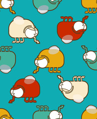 Fly cartoon style pattern seamless. Flying insect ornament. Vector background