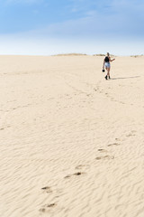 Woman going into the distance