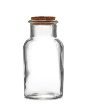 Retro glass bottle isolated on white