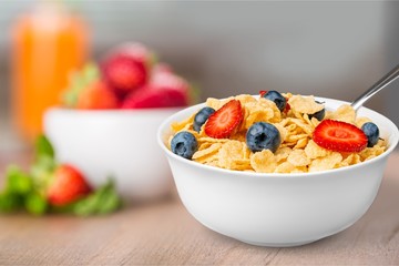 Healthy Homemade Oatmeal with Berries for Breakfast
