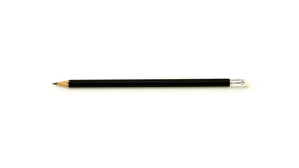 black pencil isolated on white background.