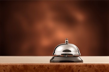 Vintage hotel reception service desk bell