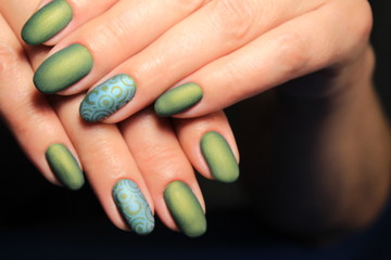 beautiful green manicure
