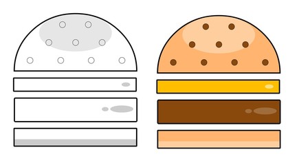 Cheeseburguer X-Burguer Hamburguer com queijo colorido e escala de cinza