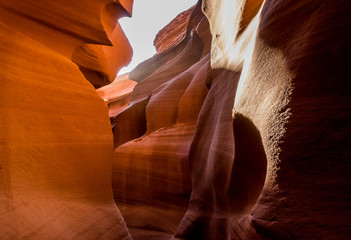 Labyrinth of the underground gorge of the lower Antelope Canyon, Arizona