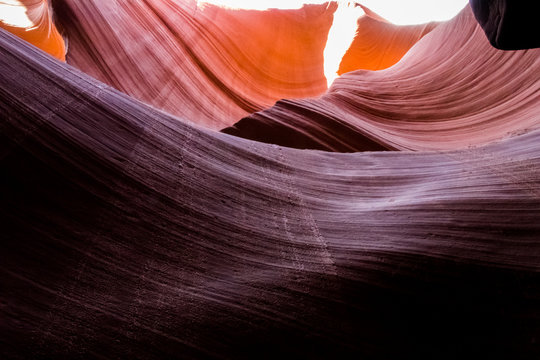 Texture of weathered sandstone in the lower Antelope Canyon, Arizona, USA