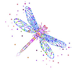 Bright Abstract Dragonfly. Bubbles design. Beauty. - 216330240