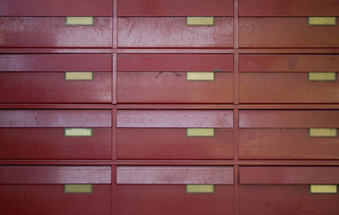 red mailbox or letterboxes, empty, waiting for mail to be received, spam, communication, concept, business, email, italy