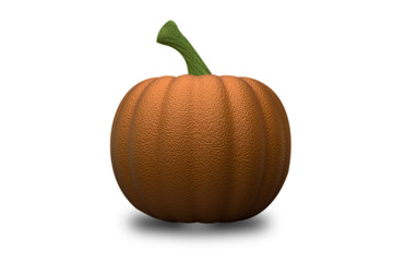 Fresh orange pumpkin isolated on white background, 3d render isolate