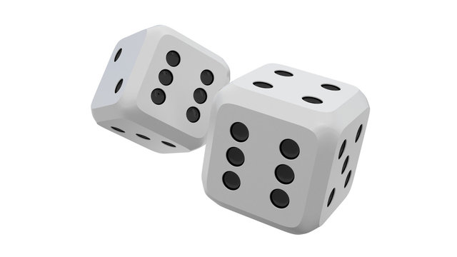 3d isolated game dices