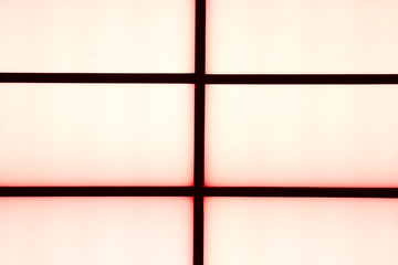 Fototapeta premium Abstract geometric black stripes with red glow on a bright white background, minimalism, abstract background.