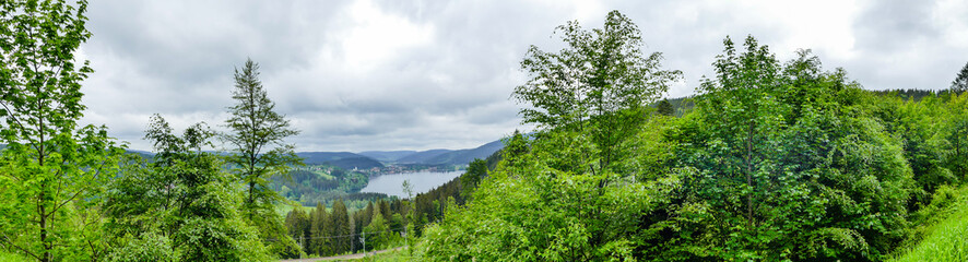 Fototapeta na wymiar Panoramafoto Schwarzwald Titisee von oben