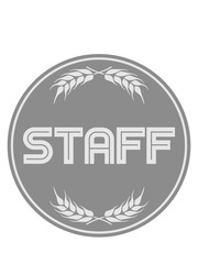 kreis rund wappen mitarbeiter stempel sticker official aufgeklebt staff member crew mitglied security team party feiern spaß freunde wichtig vip cool text
