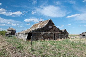 Fototapeta na wymiar Abandoned Prairie Homestead near Carseland, Alberta, Canada.