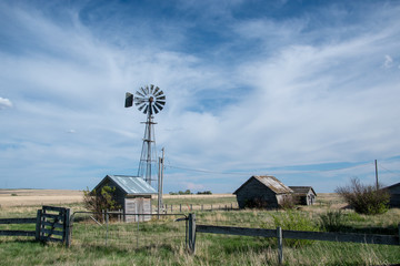 Abandoned Prairie Homestead near Carseland, Alberta, Canada.