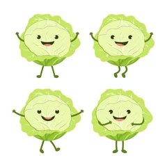 Fotobehang cartoon set with cabbage © StockVector