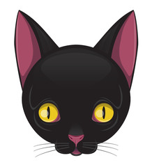 Black Cute Cat Head