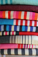 Traditional Basque fabric with color stripes