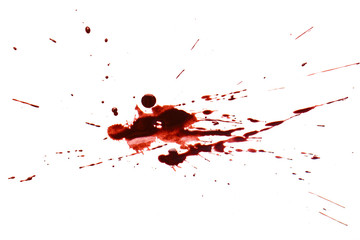Blood drops, isolated on white background