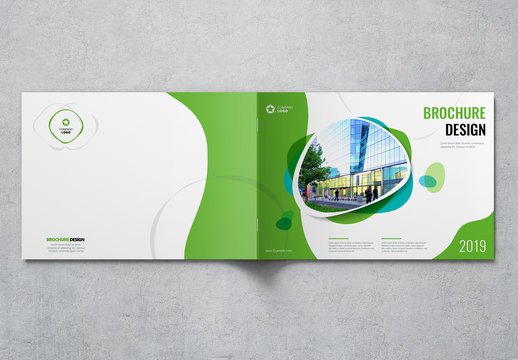 Landscape Cover Layout with Green and Blue Elements