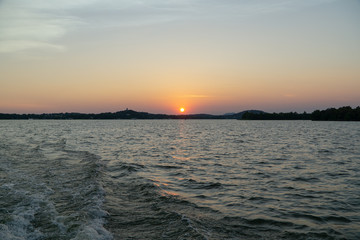 Sunset on a Hill Country Texas Lake from the water