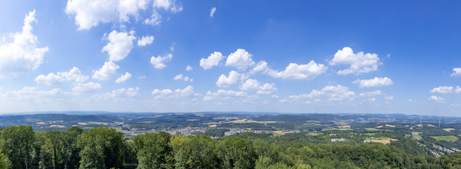 rural landscape with blue sky in the Saarland near Tholey