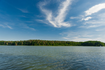 Beautiful View of a Lake in the Federal State of Brandenburg in Germany on a sunny Summer Day