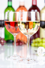 White wine in a glass alcohol drink grapes portrait format