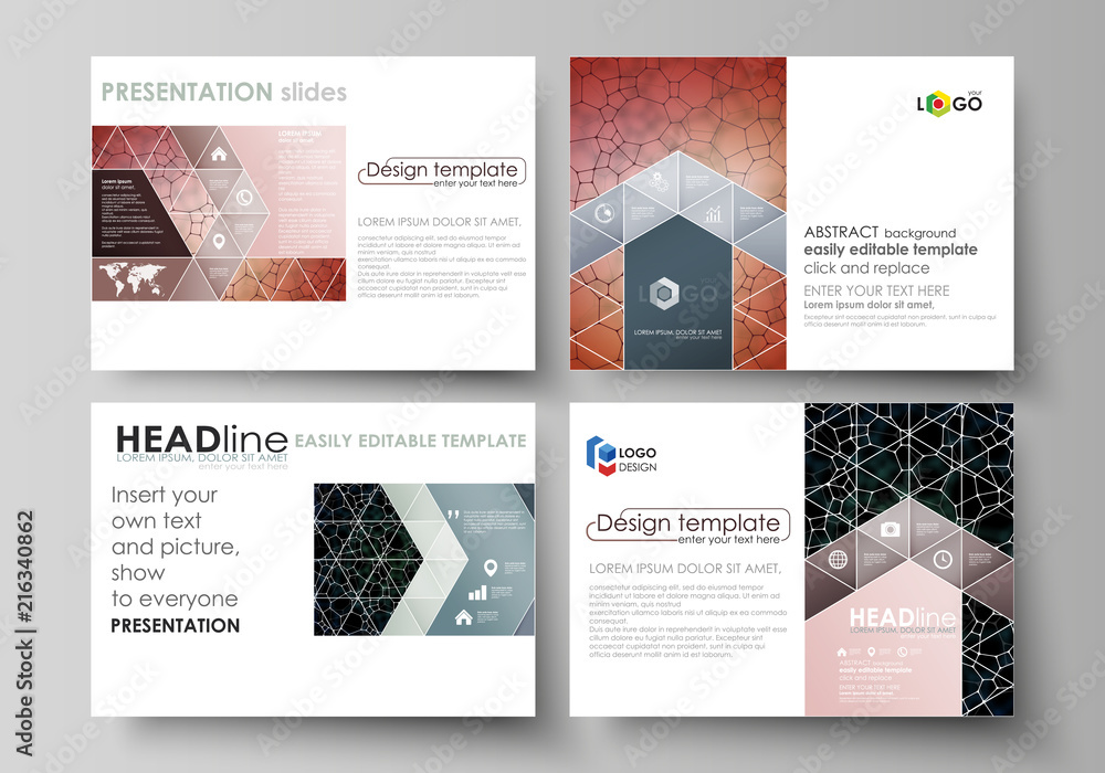 Poster business templates for presentation slides. abstract vector layouts in flat design. chemistry patter