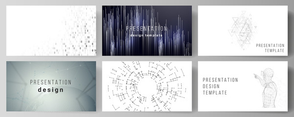 The minimalistic abstract vector illustration of the editable layout of the presentation slides design business templates. Technology, science, future concept abstract futuristic backgrounds.