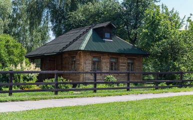 Fototapeta na wymiar Typical wooden country house in Russia