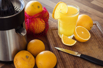 Zubereitung eines Orangensaftes