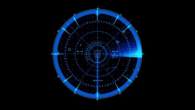 Blue HUD Radar Interface Motion Graphic Element