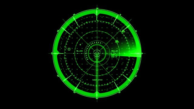 Green HUD Radar Interface Motion Graphic Element