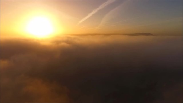 Above the fog inversion at sunrise