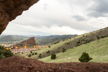 Red rocks during rainstorm 5