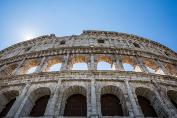 Fototapeta premium Looking up at the Colosseum in Rome, Italy