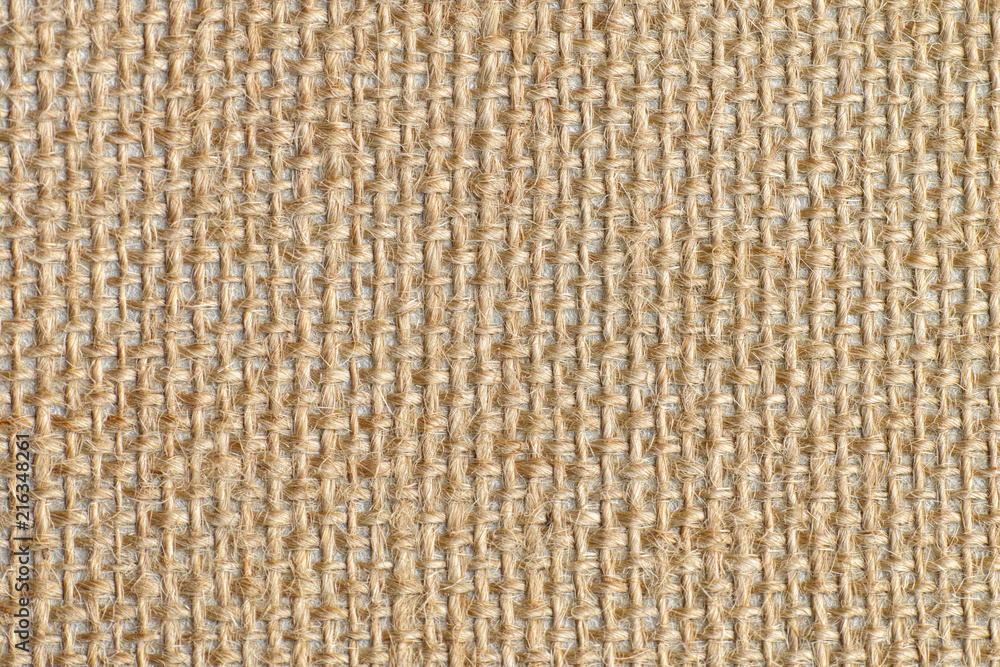 Poster Texture of brown sack canvas with delicate grid to use as grunge background