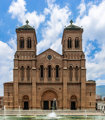 Facade of the Catedral Basílica Metropolitana de Medellín, Colombia.