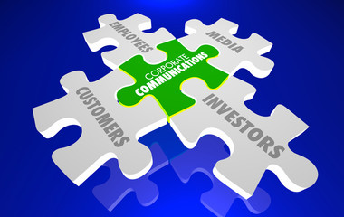 Fototapeta premium Corporate Communications Marketing PR Puzzle 3d Illustration