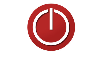 Turn on Power button icon symbol red