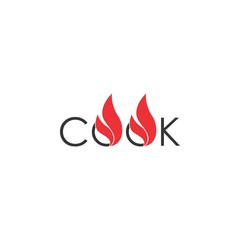 Cook logo with fire