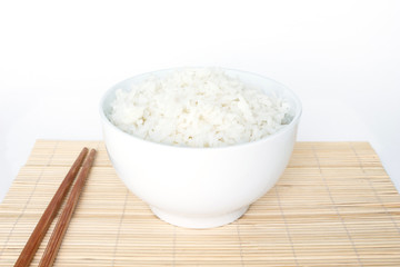 cooked white basmati rice  bowl natural food