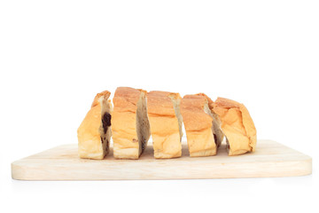 raisin bread sweet food on white background