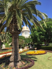 Fototapeta premium Beautiful view of Bahai gardens and the shrine of the Bab on mount Carmel in Haifa, Israel.