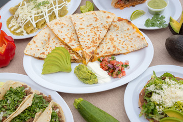 Assorted fresh Mexican food 