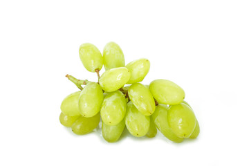 green grape diet fruit organic on white background
