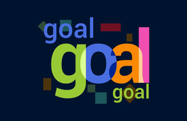 Goal Colorful Overlapping Vector Letter Design Dark Background